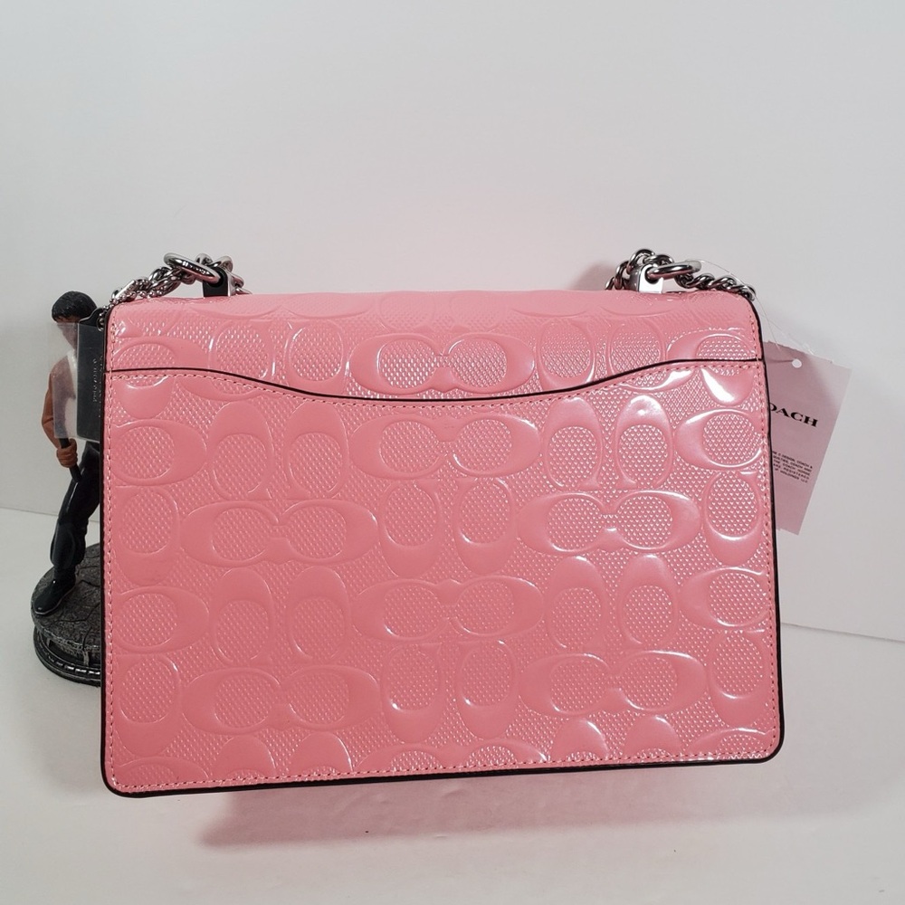 ‼️LAST One NWT Coach Klare Crossbody Bag In Signature Leather  Silver/pink - Picture 3 of 10